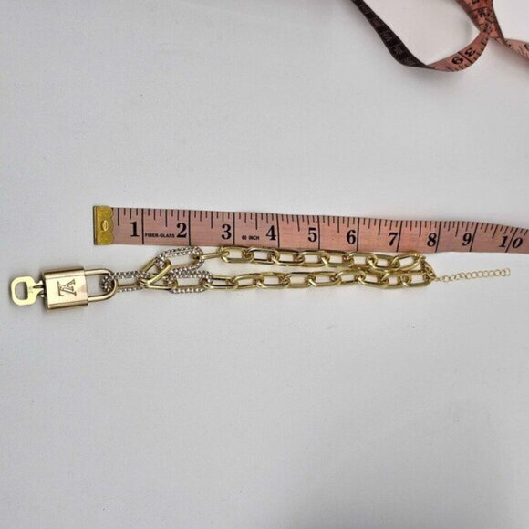 Authentic Louis Vuitton Lock & Key w/ Unbranded Gold Plated Gold Chain Necklace - Picture 8 of 11
